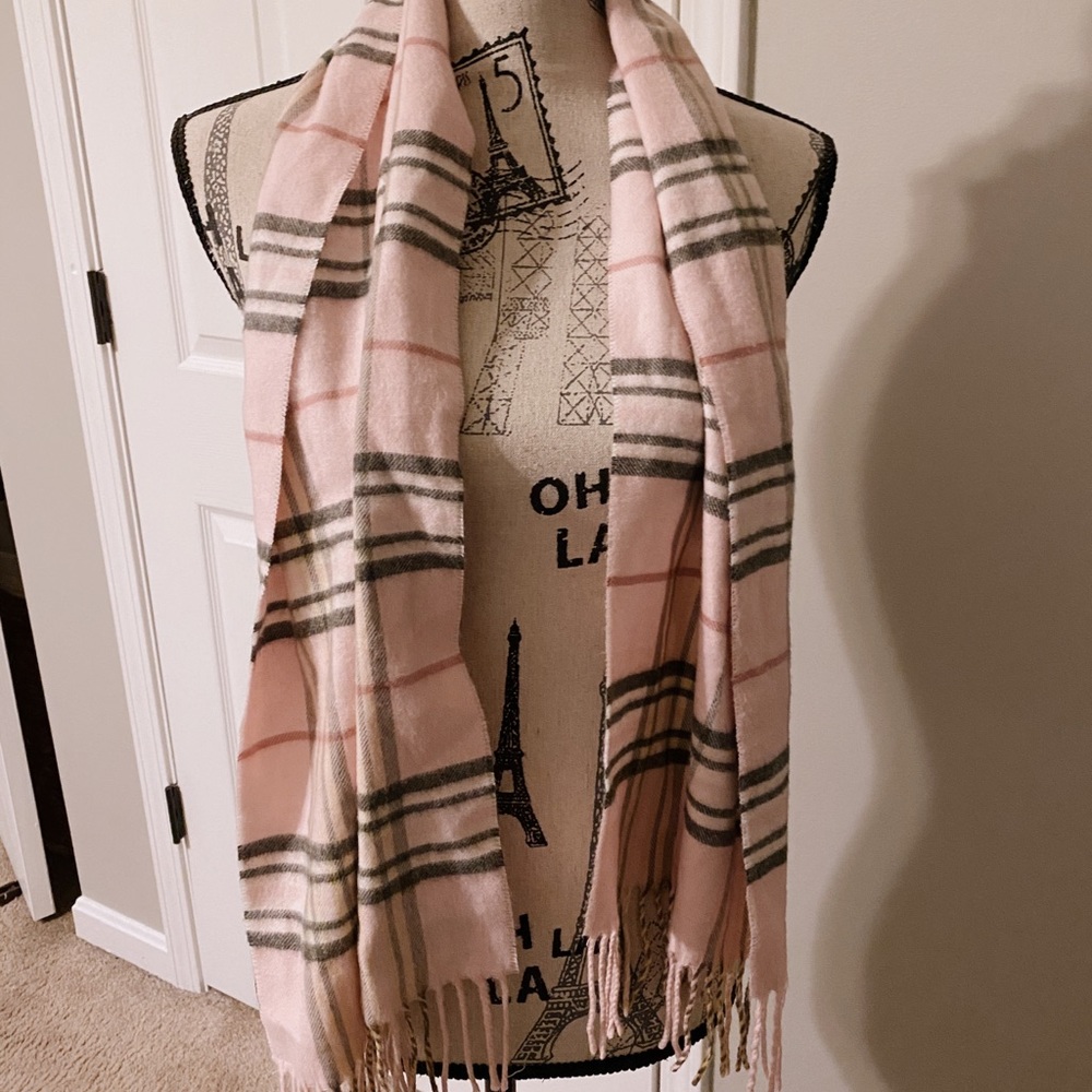 Pink Plaid Scarf
